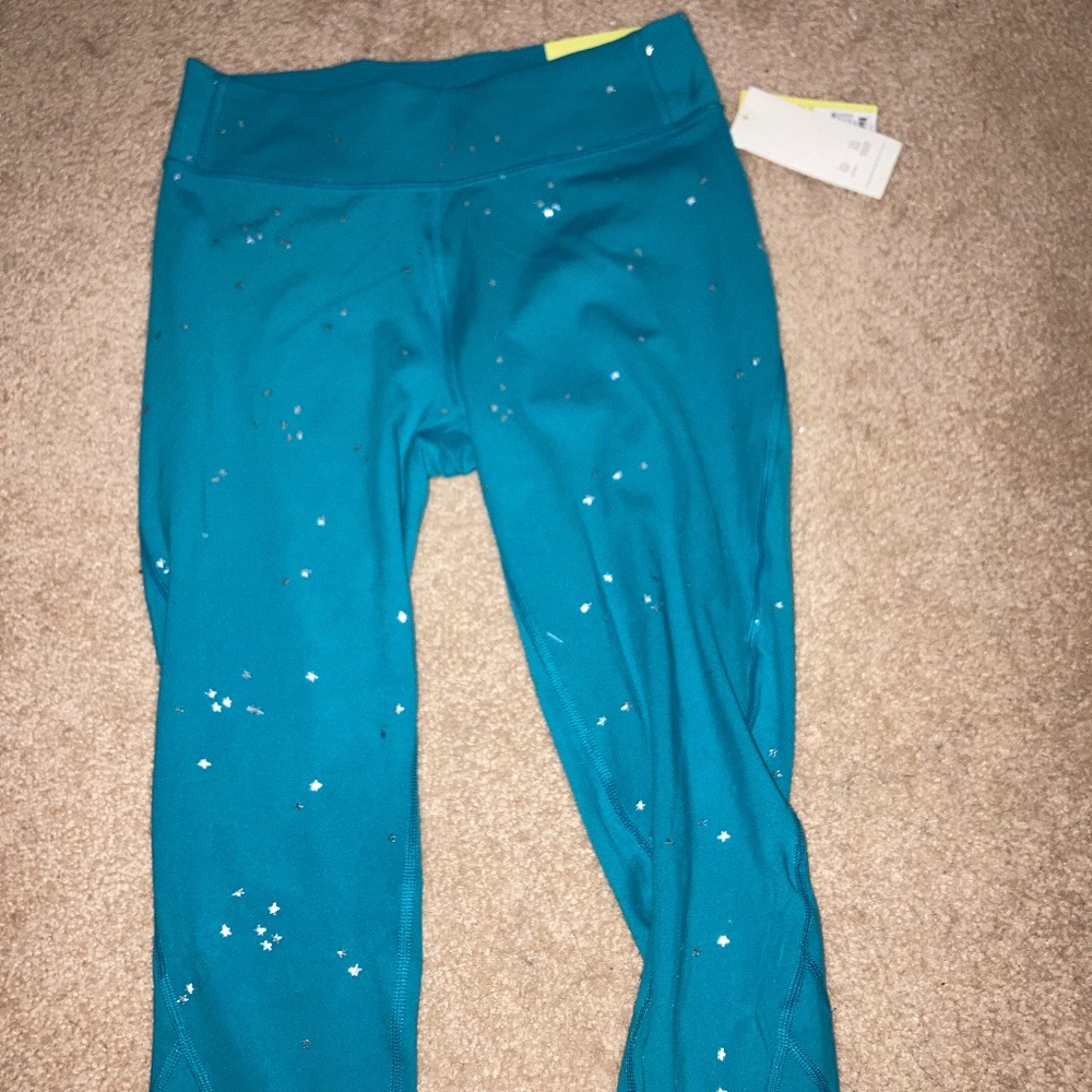Girls all in motion Teal Star Leggings